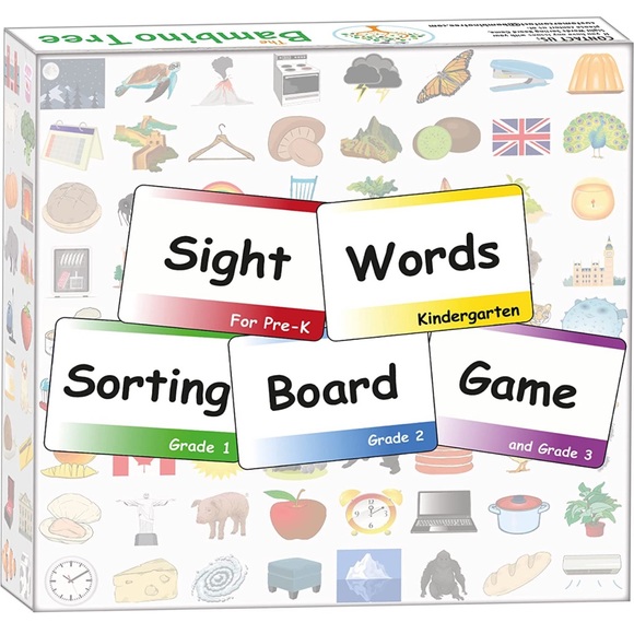 Sight Words Game for Kids - Educational Sorting Board Game with 400 Flash Cards - Picture 1 of 6